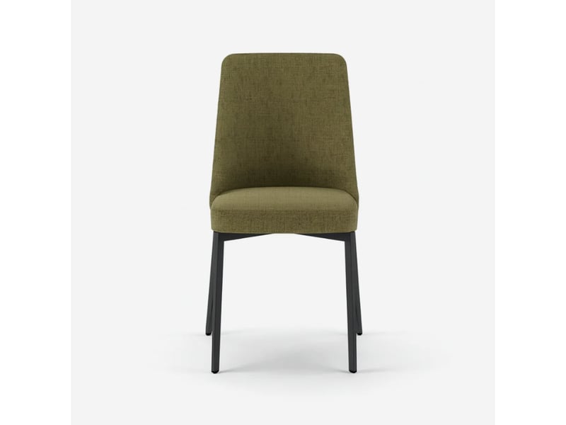  Lot de 4 chaises rembourrées en tissu facile à nettoyer charm - vert foncé  - Conforama E