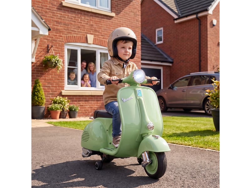  Moto électrique pour enfants vespa 6v, batterie au lithium verte  - Conforama D