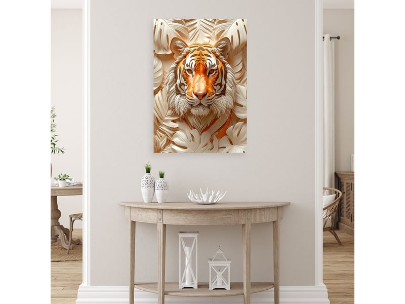 Tabelau sur toile, tigre d'une composition en relief moderne 70x100 1334481961 - Conforama B