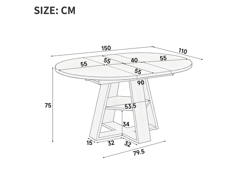  Table à manger extensible 4 à 6 personnes avec rangement evryae  - Conforama E