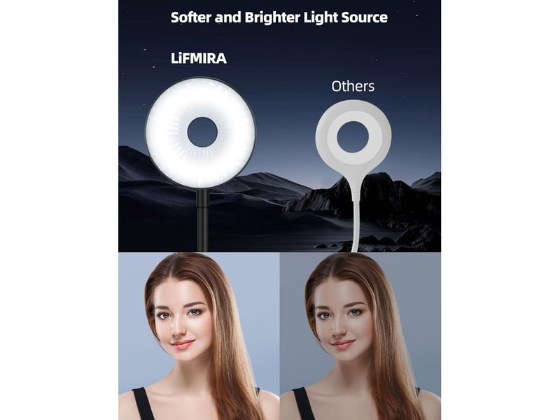  Lampe led clip – 10 niveaux luminosité, 5 modes couleur, flexible, lecture et chevet, pince pour lit, bureau, table, dortoir, lumière douce  - Conforama E