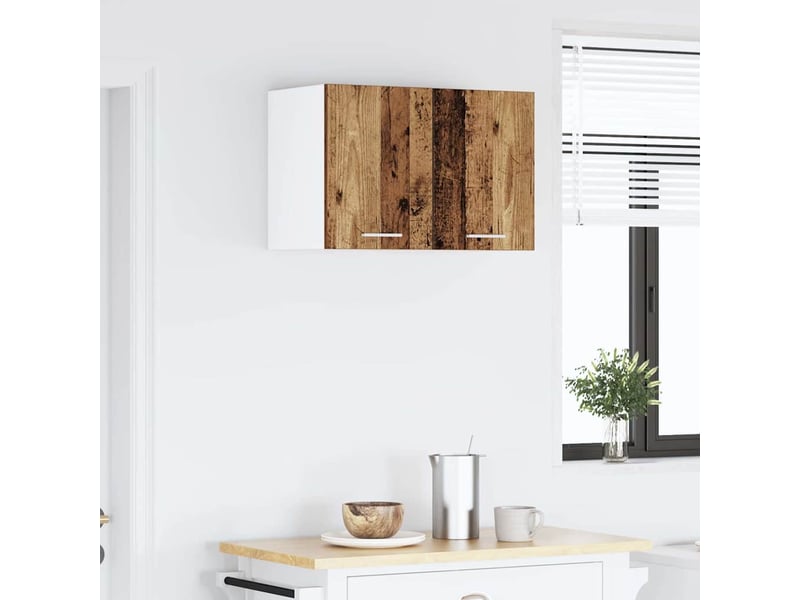  Armoire suspendue 2 pcs bois ancien et blanc bois d'ingénierie shl8820  - Conforama D