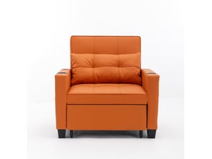 Fauteuil convertible MAISENTIEL  Simili orange vendu A l'unité