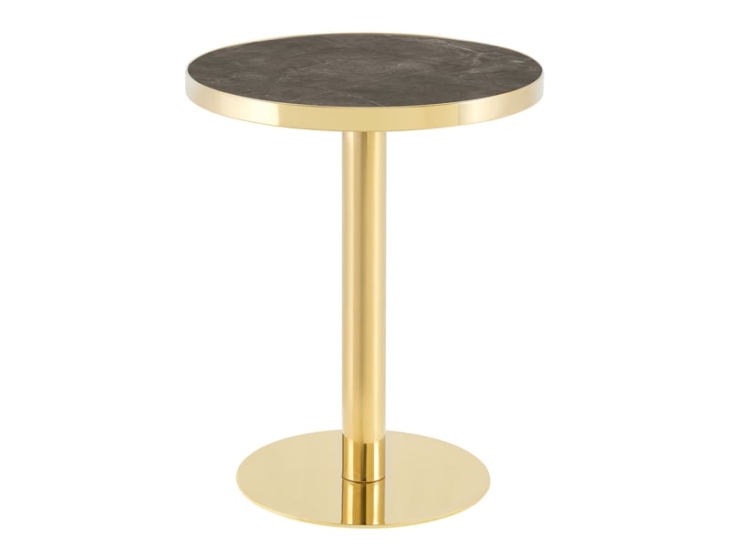 Table d'appoint ronde en mdf 60x60x74 cm gris et doré - Conforama A