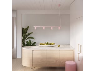 Lustre rayo 4 rose aluminium moderne 208x122x6cm