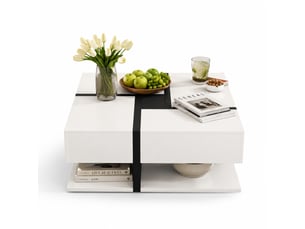 Table basse carré(e) coloris bicolore - 78 cmx78 cm