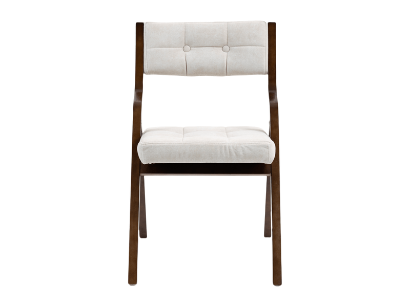  Lot de 2 chaises pliantes homefun en bois avec coussin rembourré portables assemblées pour invités cuisine bureau mariage fête couleur crème  - Conforama D