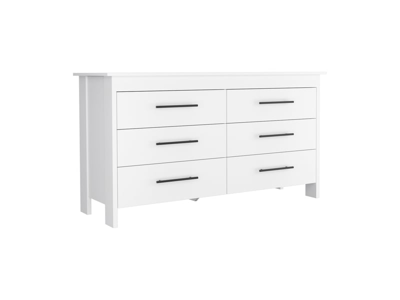  Commode hms de 150 cm avec 6 tiroirs, blanc  - Conforama A