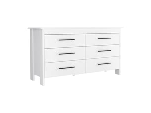 Commode 6 tiroir(s)    TUHOME CONCEPT  coloris blanc largeur 149.5 cm
