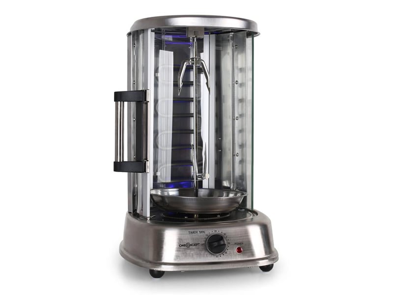 Oneconcept kebab master pro grill vertical électrique - tourne broche 1500w - acier  - Conforama C