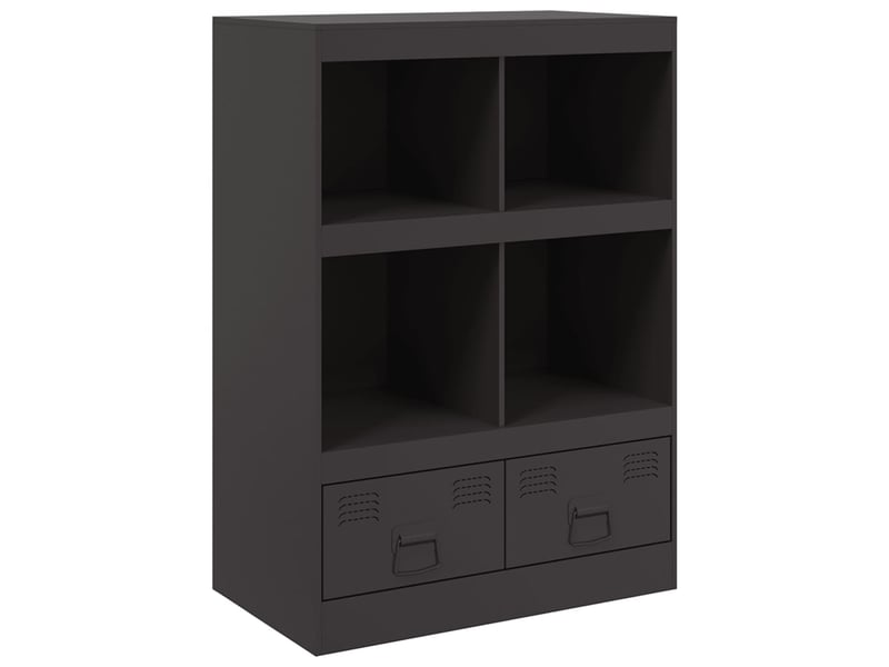  Buffet haut - bahut - meuble de rangement noir 67x39x95 cm acier  - Conforama A