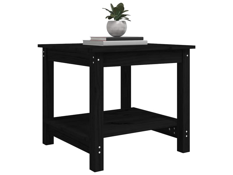  Table basse | table de salon noir 50x50x45 cm bois massif de pin  - Conforama D