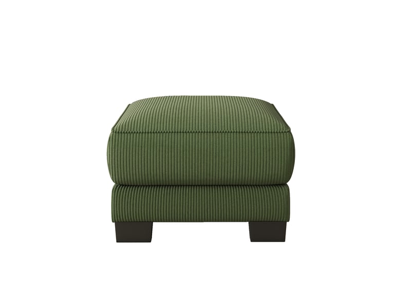  Pouf de salon - pouf mason en velours tricoté vert, 72.5 x 67 x 53 cm, velours côtelé, pour salon, tissu velours côtelé de haute  - Conforama D