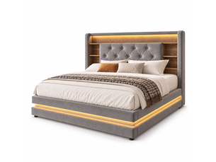Lit coffre 180x200 cm   Morn Vibe coloris gris