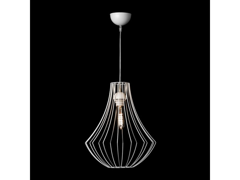  Lampe suspension en métal jasmin 40cm blanc  - Conforama B