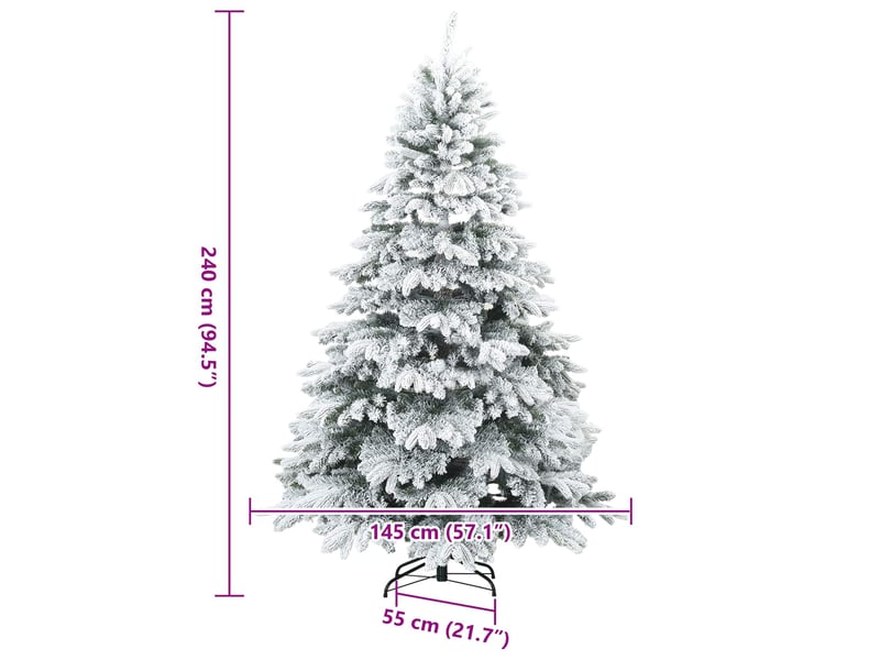  Sapin de noël, arbre de noël artificiel à branches pliantes, duveteux de neige cf61145  - Conforama E