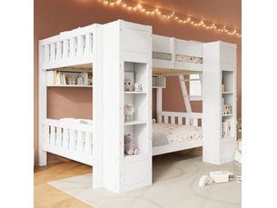 Lit superposé 2x90x200 cm <strong>MODENVIE</strong>  <strong></strong> coloris blanc