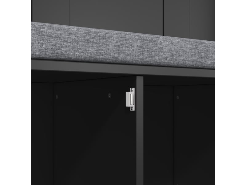  Vestiaire d'entrée avec banc à chaussures 6 crochets noir 120x40x191 cm  - Conforama E