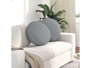 Lot de 2 coussins de siège, coussins décoratifs tissu gris clair ø50 x 19 cm cf59825