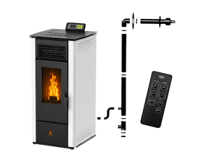 Poêle à granulés étanche emma 10 kw + kit conduit ventouse - blanc