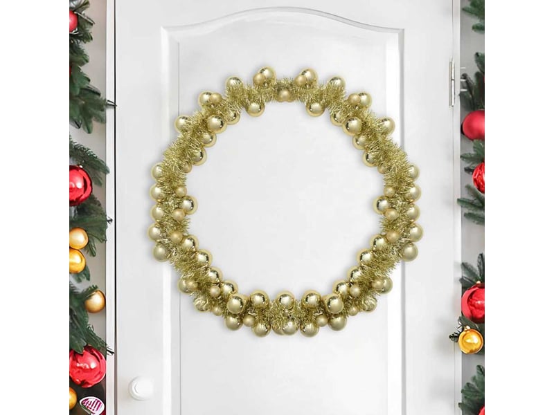  Guirlande de boules de noël led doré 186 cm polystyrène  - Conforama C