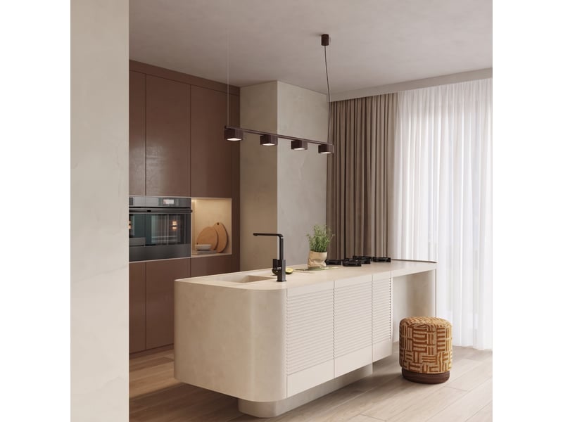 Lustre riff 4 brun gx53 aluminium moderne 208x122x10cm SL.3083 - Conforama C