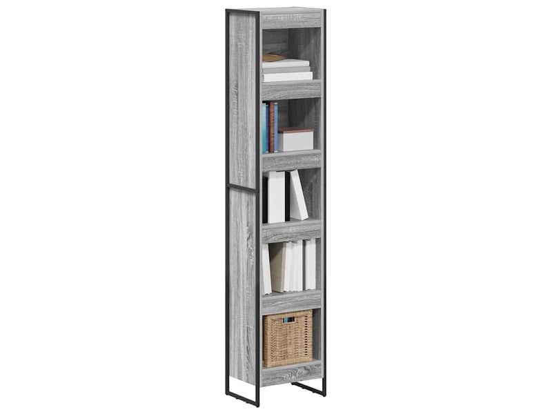  Bibliothèque, armoire à livres 40 x 30 x 189,5 cm bois d'ingénierie gris sonoma  - Conforama C