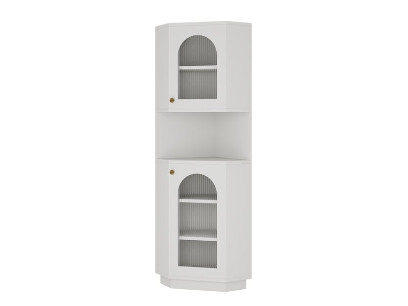  Colonne d'angle de salle de bain avec éclairage mdf blanc 45x45x166.5 cm N656P350897W - Conforama A