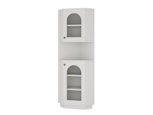 Colonne d'angle de salle de bain avec éclairage mdf blanc 45x45x166.5 cm