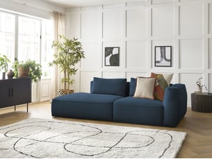 Canapé droit fixe BOBOCHIC LEOPOLD 3 places Velours bleu