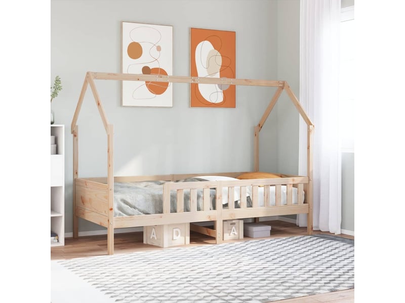  Cadre de lit d'enfants - lit jeune forme de maison sans matelas pin  - Conforama B