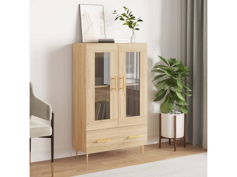  Buffet haut - bahut - meuble de rangement chêne sonoma 69,5x31x115 cm bois d'ingénierie  - Conforama B