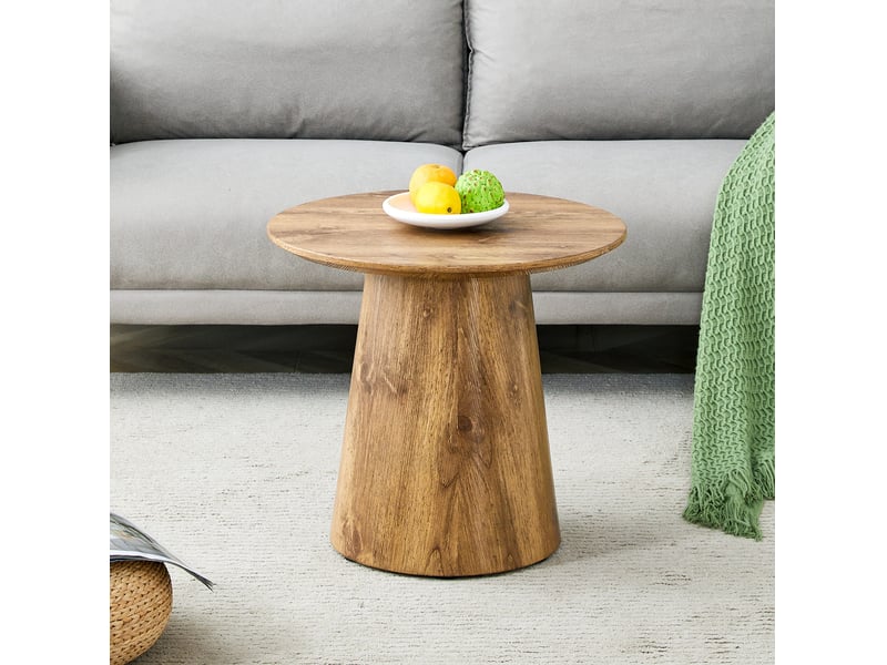 Table basse ronde effet bois en mdf ø 50 cm, hauteur 48 cm, charge 120 kg  - Conforama D