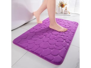 Tapis de bain, 40*60cm violet tapis salle de bain antidérapant absorbant tapis de salle de bain, mousse à mémoire de forme shower mat