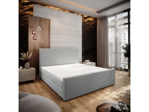 Lit avec rangement 140x200 cm <strong>MASSENO</strong> <strong></strong> coloris gris