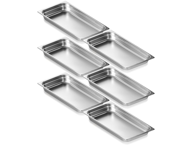  Lot de 6 poêles d'hôtel,succebuy poêles à vapeur en acier inoxydable de 0,8 mm,2,5 pouces de profondeur,pour usage industriel et scientifique  - Conforama C