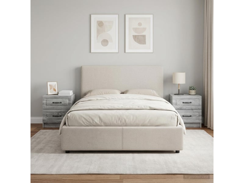  Table de chevet - cabinet de chevet - table de nuit 2 pièces sonoma gris 43 x 34,5 x 44,5 cm  - Conforama C