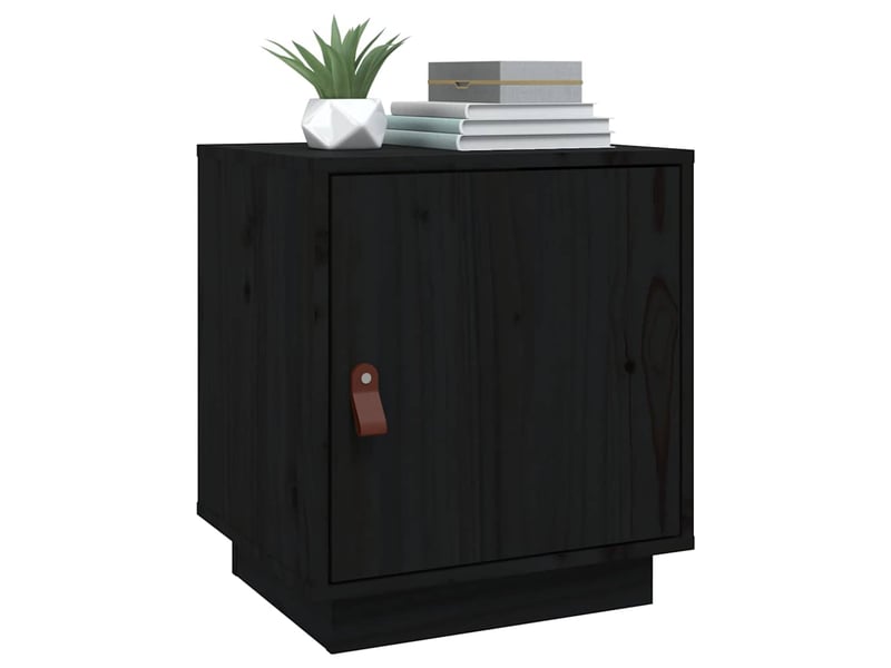  Lot de 2 tables de chevet - cabinet de chevet - table de nuit noir 40x34x45 cm bois de pin massif  - Conforama C