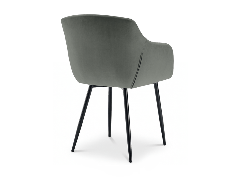 Lot de 4 chaises de salle à manger goeurvant 711 en velours et pieds en métal - gris clair JOD00711AAL-4 - Conforama W