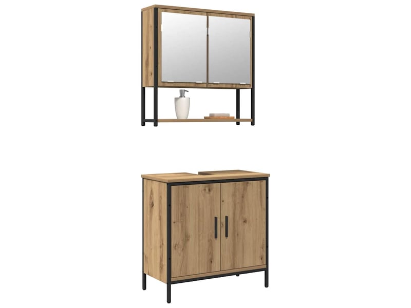 Ensemble de mobilier de salle de bain 2 pc marron cf64164 - Conforama C