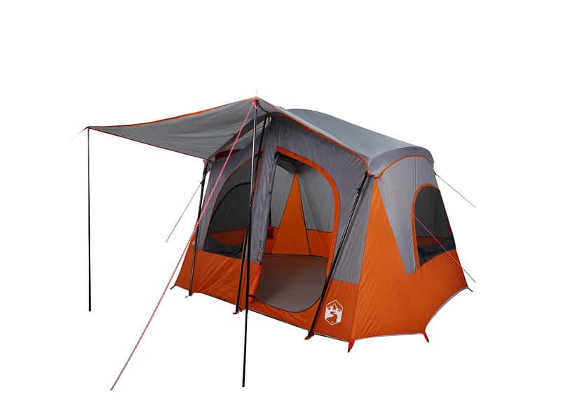  Tente de camping de cabine 5 personnes gris orange imperméable  - Conforama C