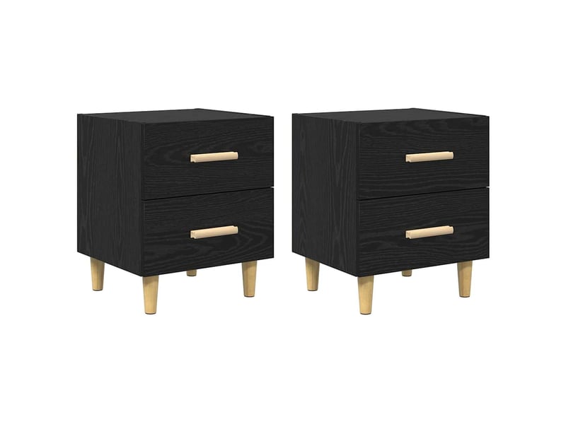  Table de chevet - table de lit 2 pc chêne noir 40 x 35 x 47.5cm  - Conforama A