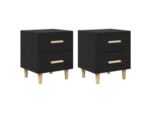 Table de chevet - table de lit 2 pc chêne noir 40 x 35 x 47.5cm