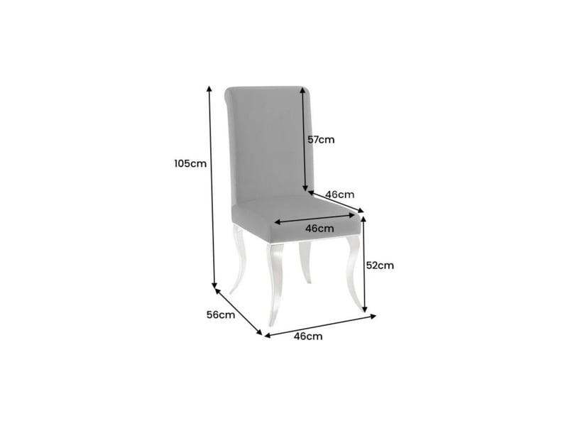 Lot de 2 chaises baroques velena en velours noir avec haut dossier et pieds argentés galbés - Conforama C