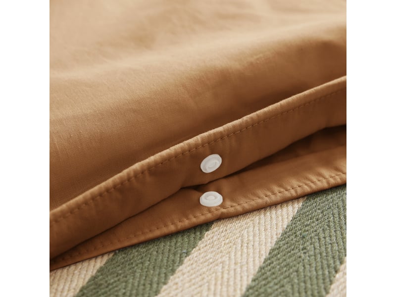  Housse de couette 140x200 cm percale de coton havane PD25272 - Conforama C