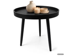 Table basse rond(e) coloris noir AKORD PICCO - 40 cmx40 cm