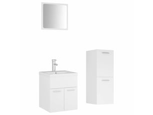 Ensemble de meubles de salle de bain blanc aggloméré cf63898