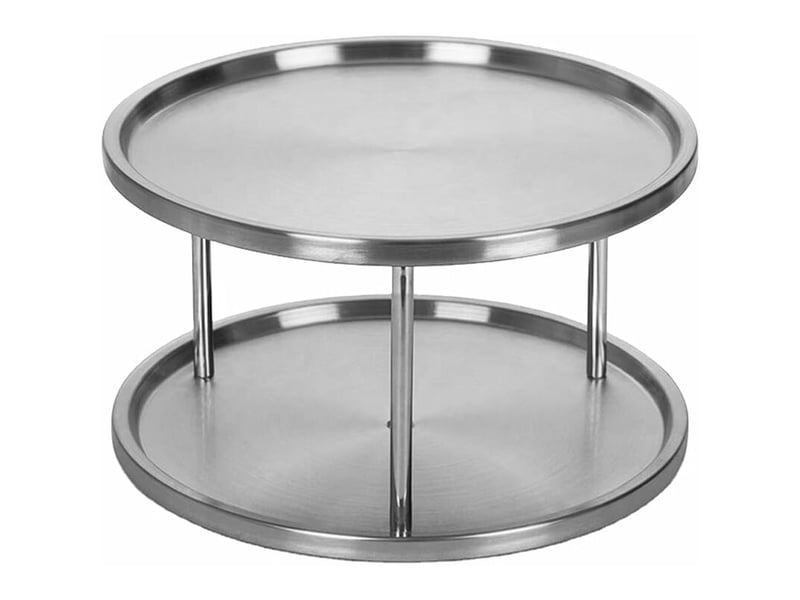 (26.7x14.9cm, argent) porte-épices rotatif multifonctionnel pour le rangement en cuisine, porte-épices rotatif en acier inoxydable  - Conforama A