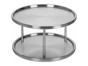 (26.7x14.9cm, argent) porte-épices rotatif multifonctionnel pour le rangement en cuisine, porte-épices rotatif en acier inoxydable