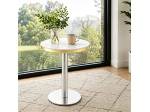 Table basse rond(e) coloris blanc <strong>WISHDOR</strong> <strong></strong> - 60 cmx60 cm